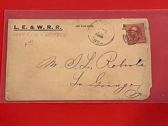 Lake Erie and Western RxR. 1902 cancel. LaGrange, Indiana. Fancy Cancel