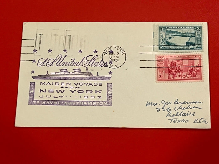 First Voyage - S.S. United States. July 1952. New York - Havre.