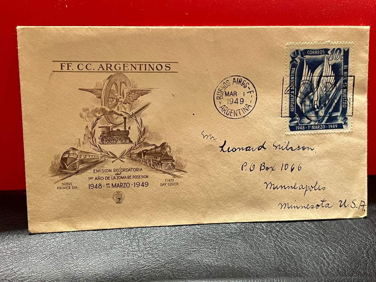 Argentina  FF.CC. Argentinos. First Year Railroad cover.
