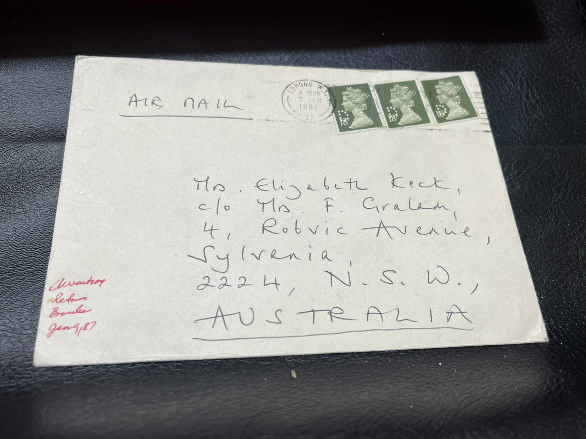 54 pence  Perf.  Great Britain cachet