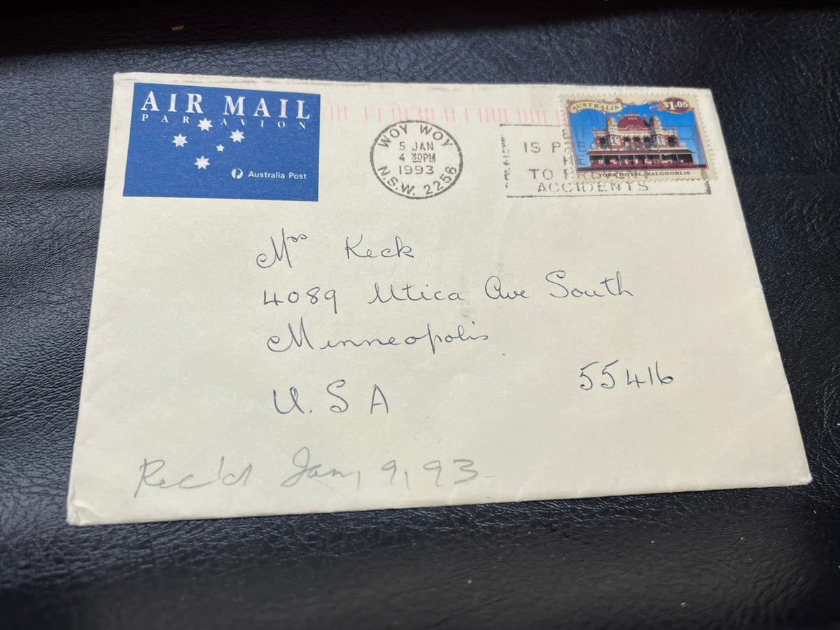 $1.05 Woy Woy New South Wales cachet