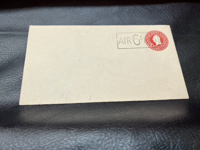 2c Envelope with Air Mail 6c overstamp
