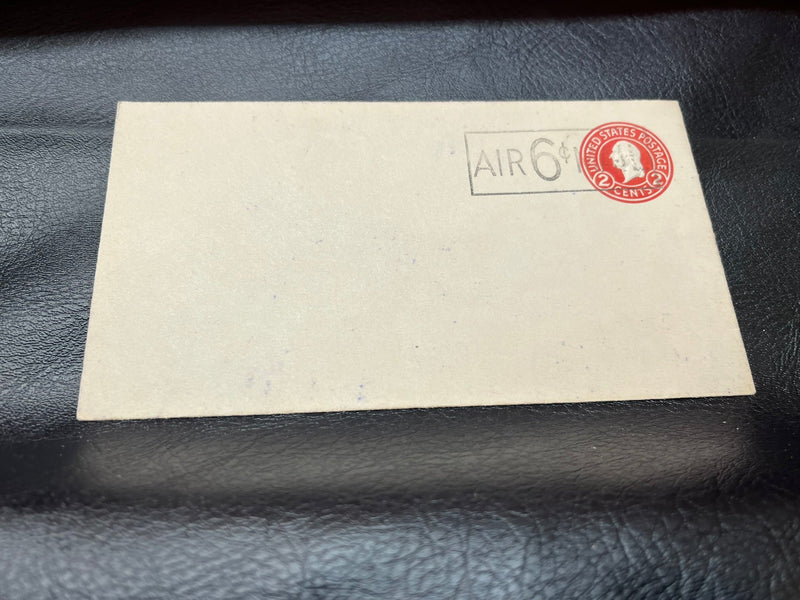2c Envelope with Air Mail 6c overstamp