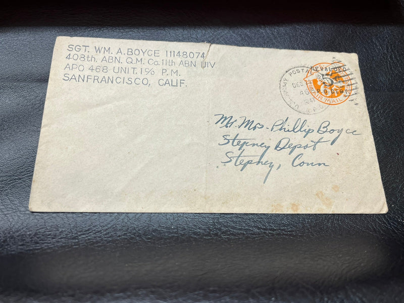 6c Air Plane envelope with 5c "Revalued" overprint