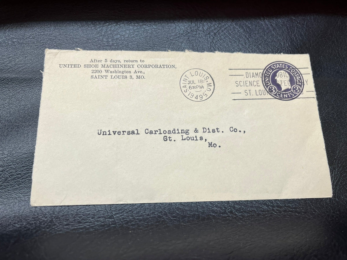 Diamond Jubilee - Science - St.Louis Cancel 1949 United Shoe