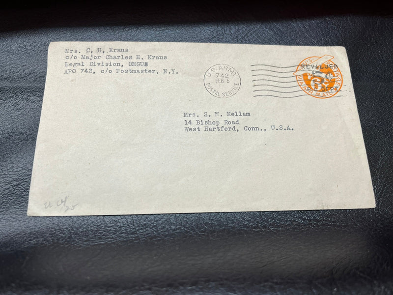 6c Air Plane envelope with 5c "Revalued" overprint 2