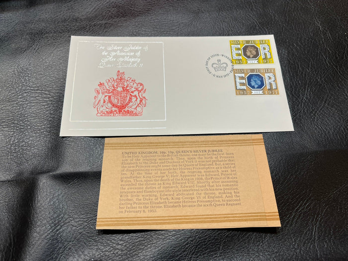 Queens Silver Jubilee gold and bronze FDC
