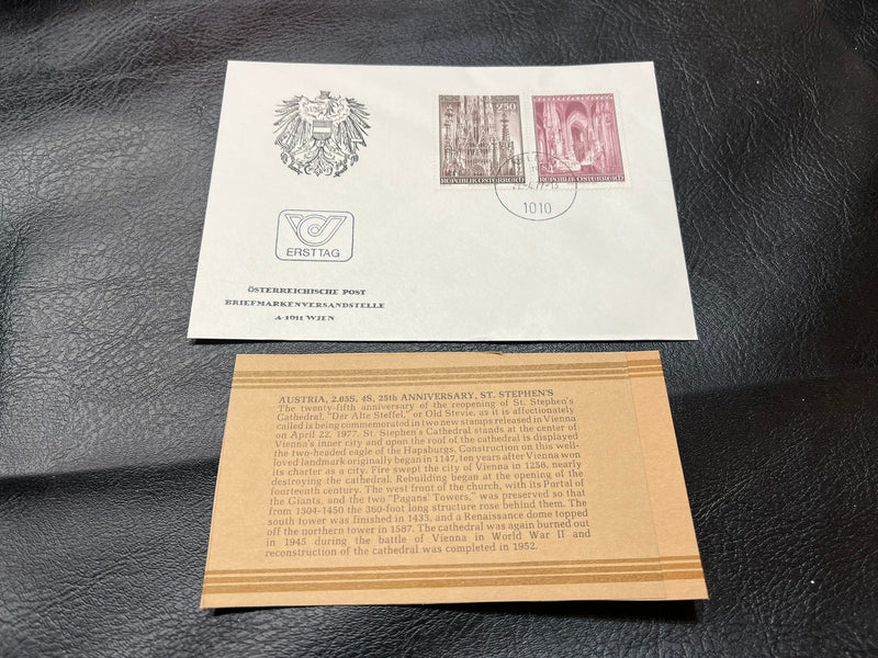 Austria - "25th Anniversary of reopening of St. Stephens" FDC