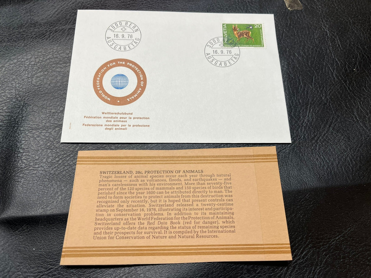 Switzerland - "Protection of Animals" FDC