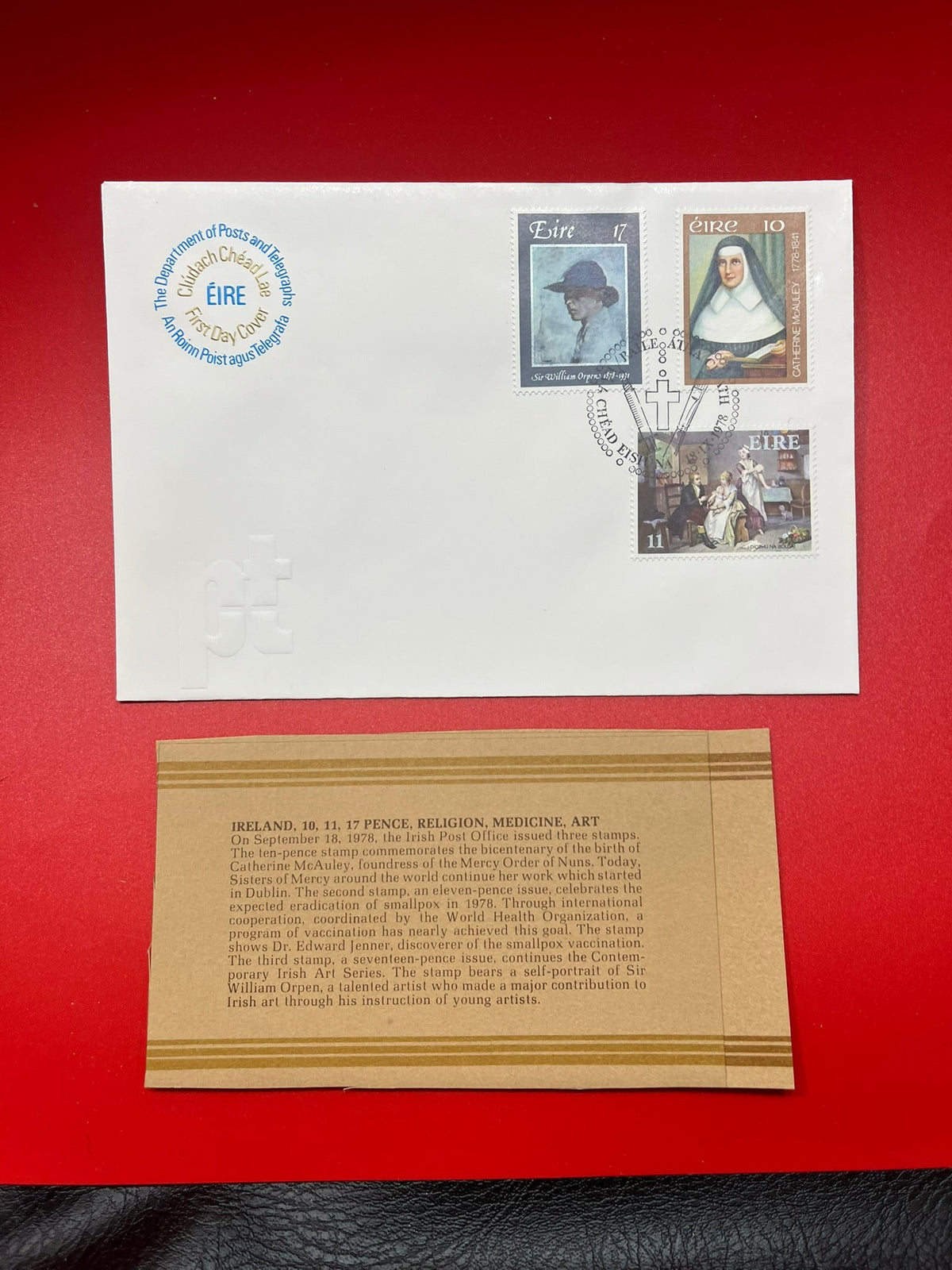 Ireland - "Religion, Medicine, Art" FDC