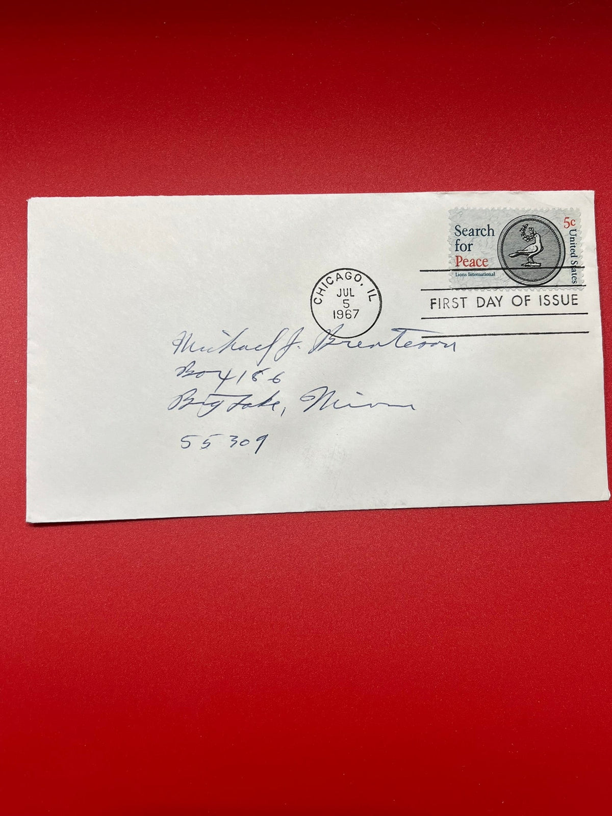 5c  SEARCH FOR PEACE  FDC
