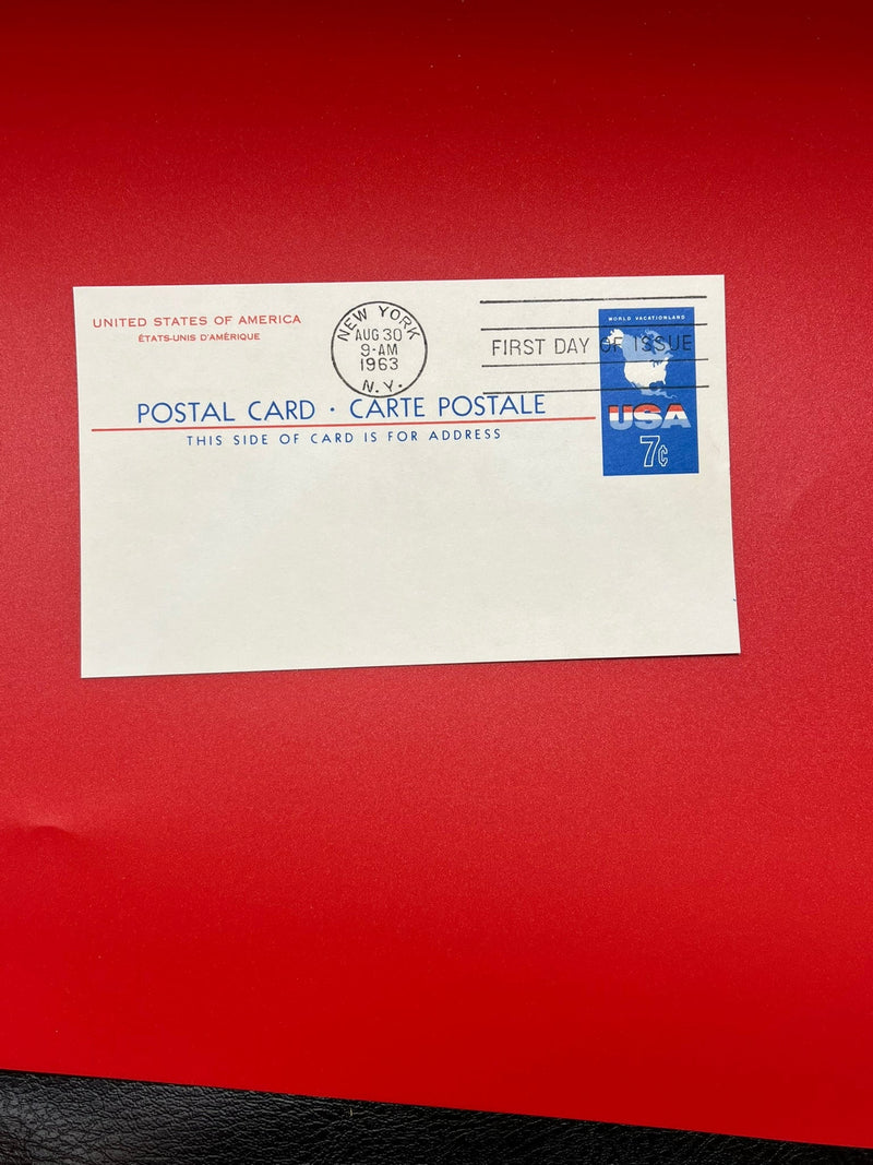 7c 1963 USA Postal Card. FDC.