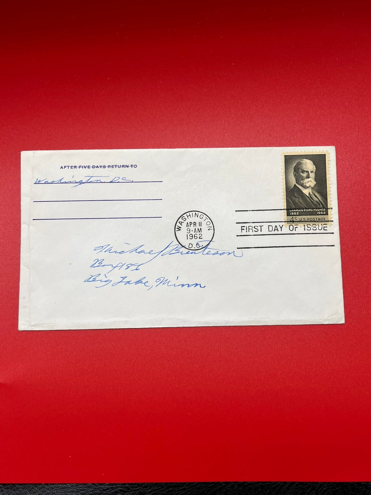 Charles Evans Hughes 4c FDC