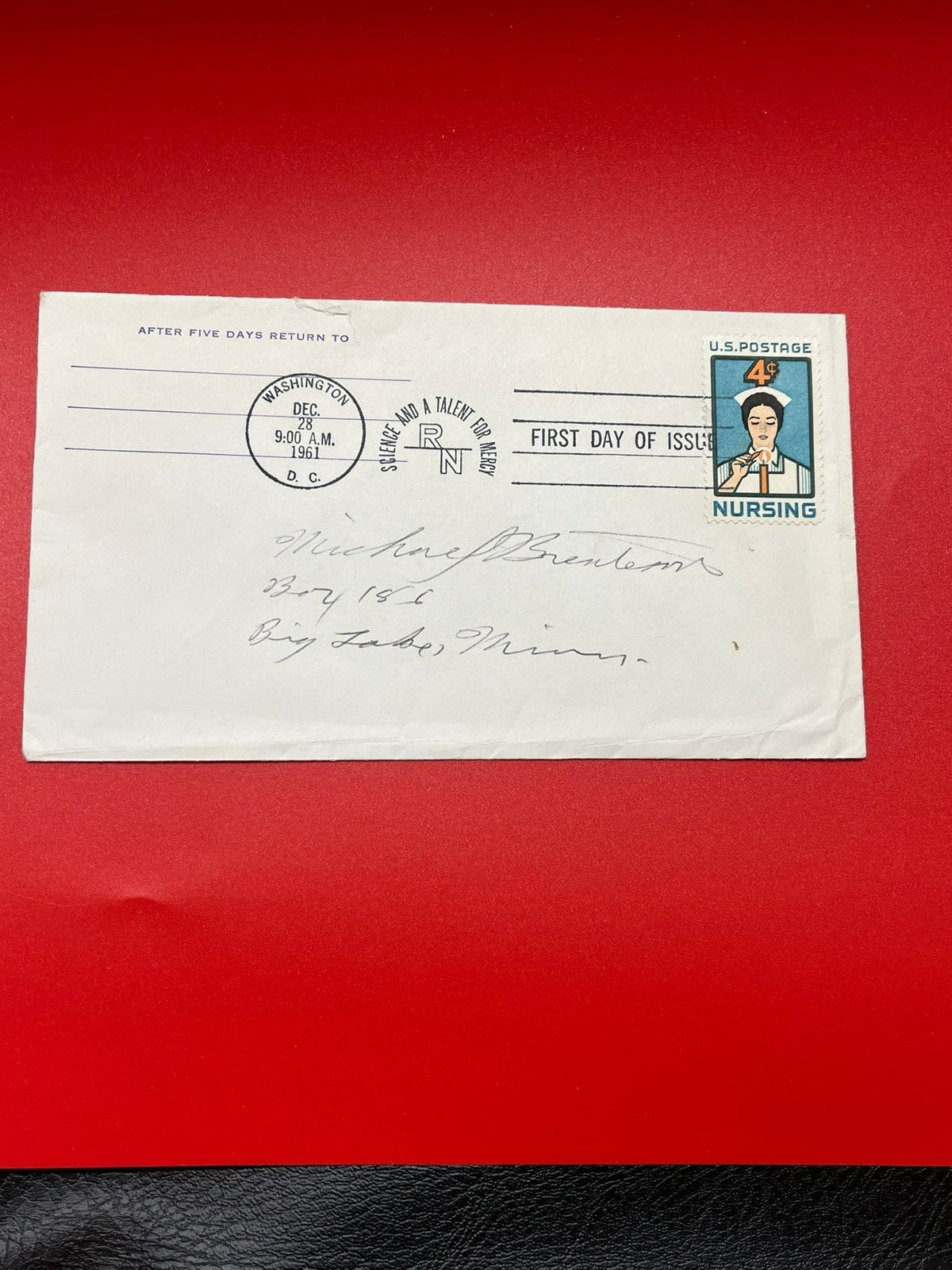 1961 4c Nursing FDC