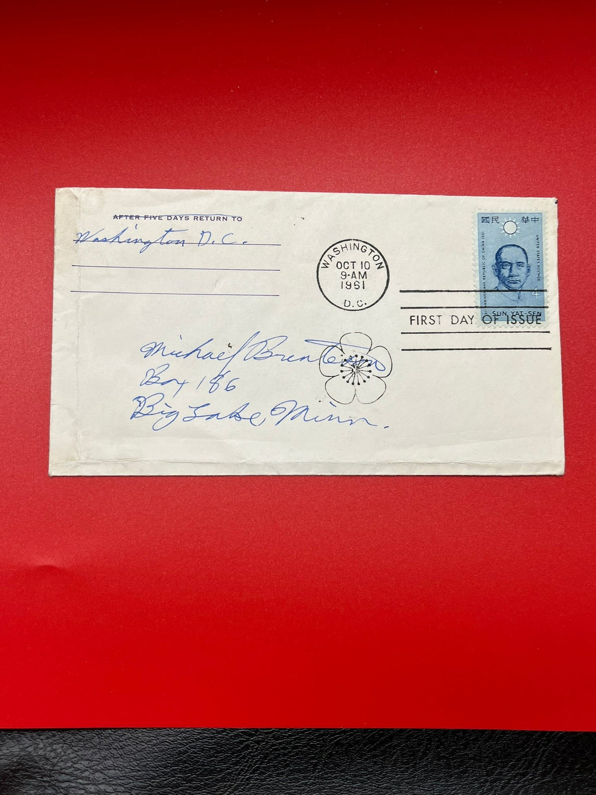 1961 4c Sun Yat Sen FDC