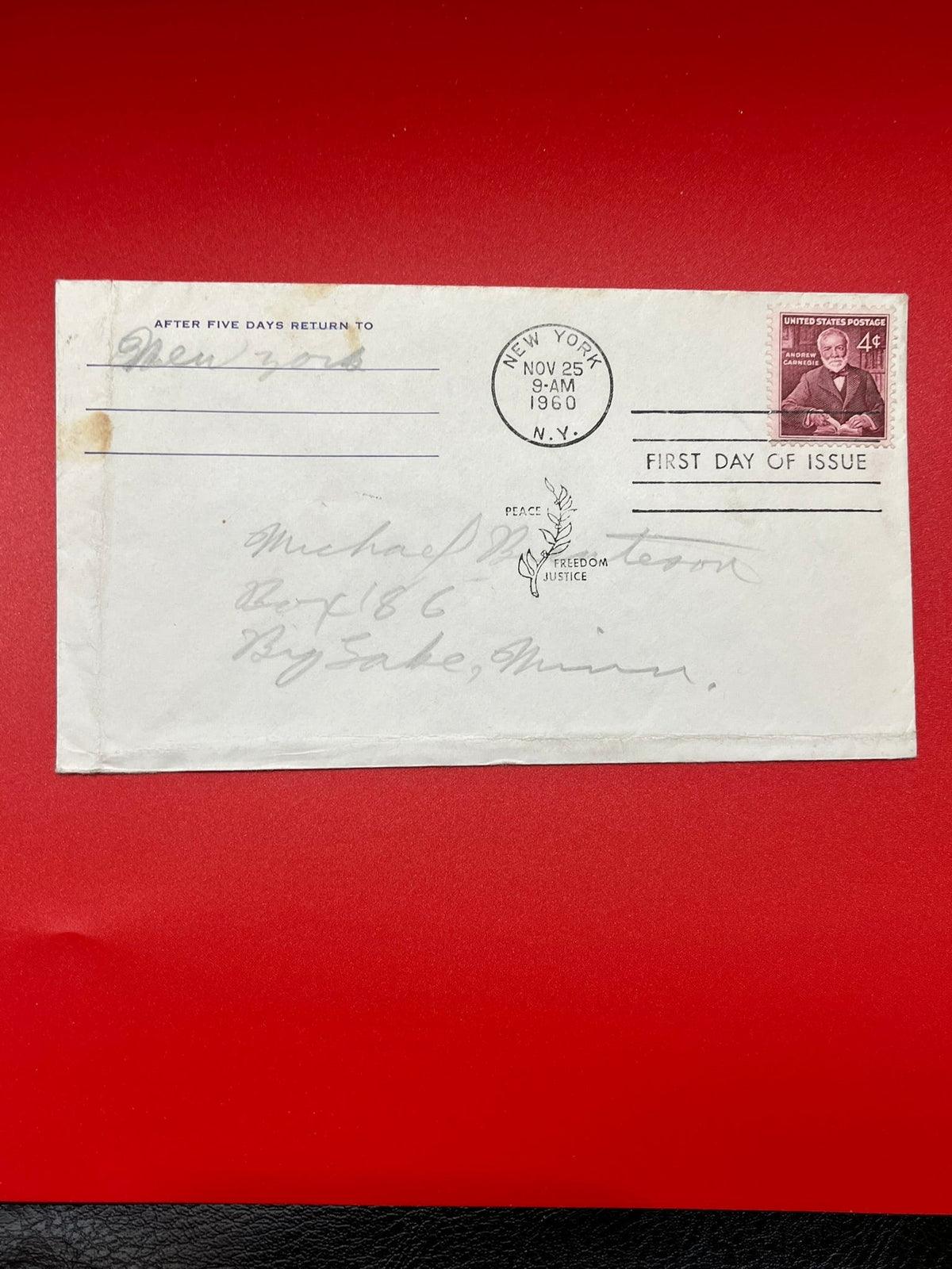 1960 Andrew Carnegie FDC