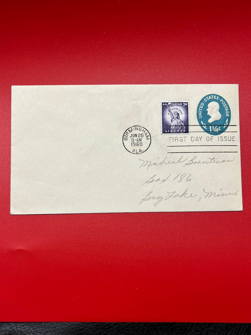 1960 1 1/4c Franklin Cachet.  FDC