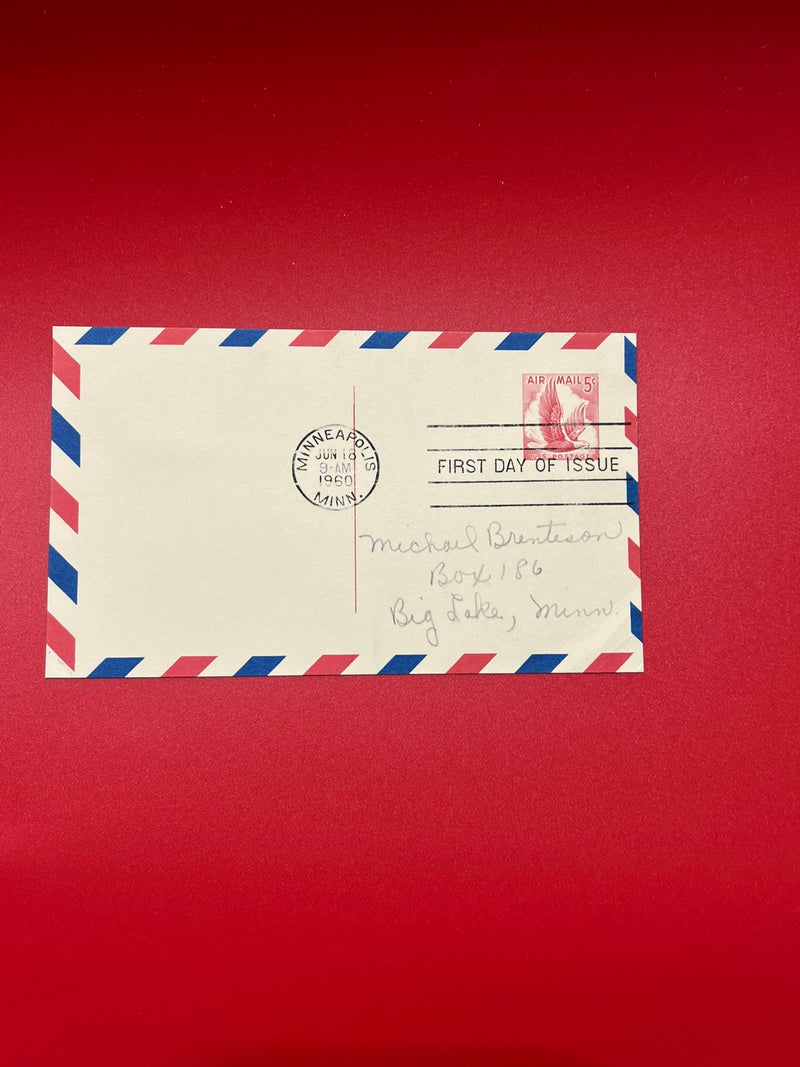1960 5c Air Mail Postal Card FDC