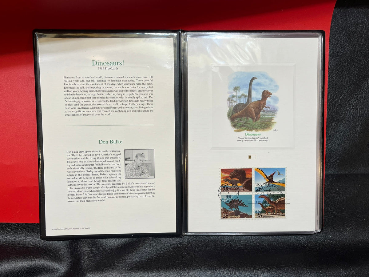 1989 Dinosaur FDC  Proof Set