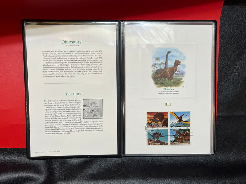 1989 Dinosaur FDC  Proof Set
