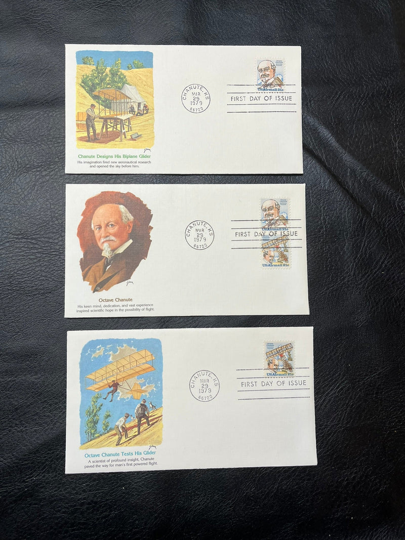Octave Chanute- Aviation Pioneer FDC Set.