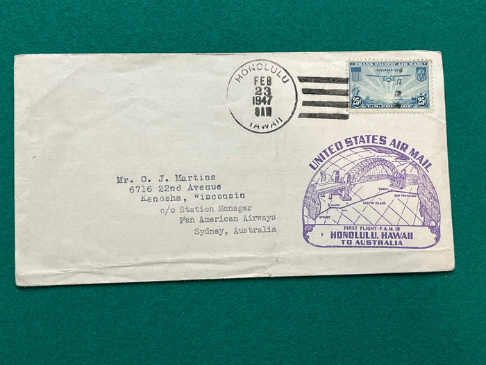 First Air Mail Flight - Honolulu - Australia