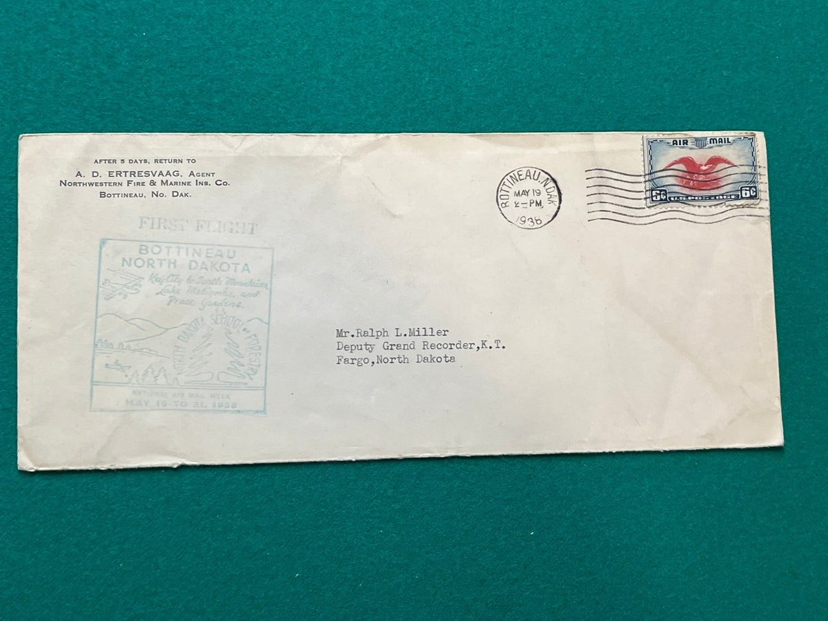 Bottineau North Dakota First Air Mail Flight