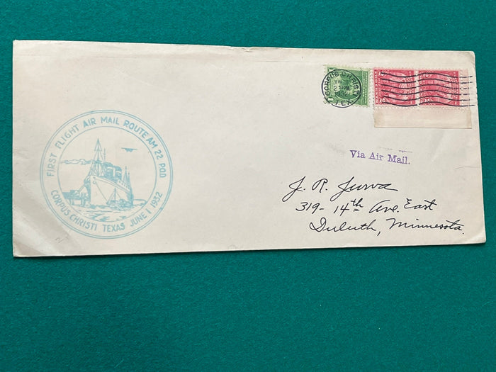 First Air Mail Flight - Corpus Christie Texas  1932