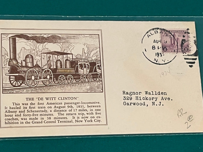 1933 10c Century of Progress cachet