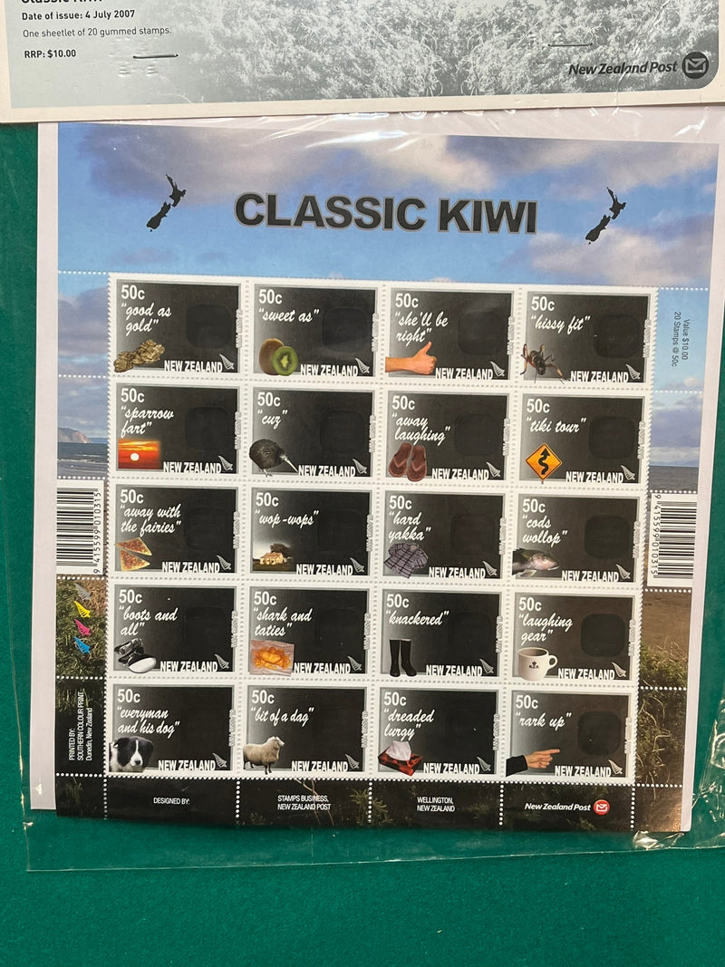 New Zealand "Classic Kiwi" Sheet