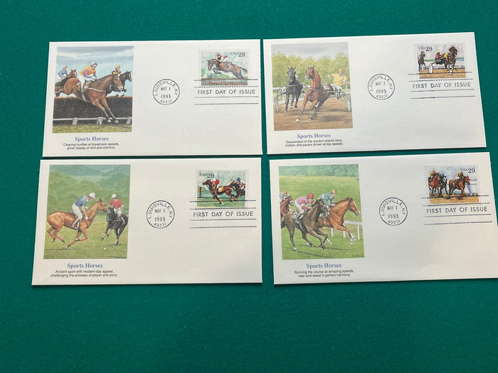 Sports Horses 1993 FDC Set