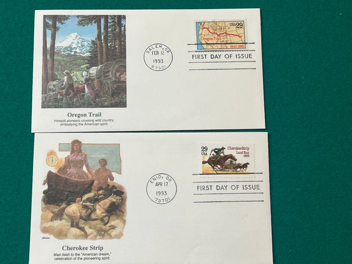 1993 Oregon Trail & Cherokee Strip FDCs