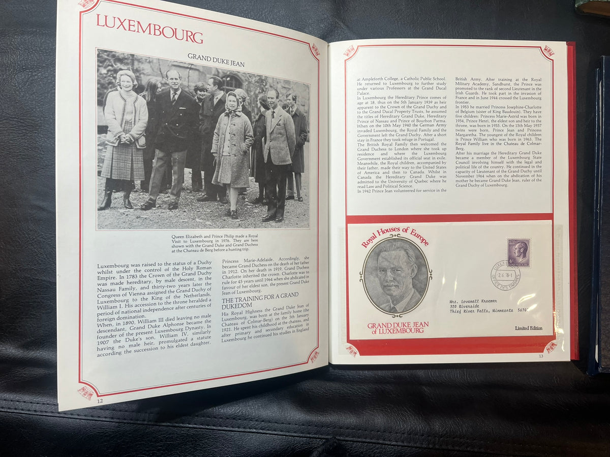 Royal Houses of Europe - Limited Commemorative Philatelic Covers.