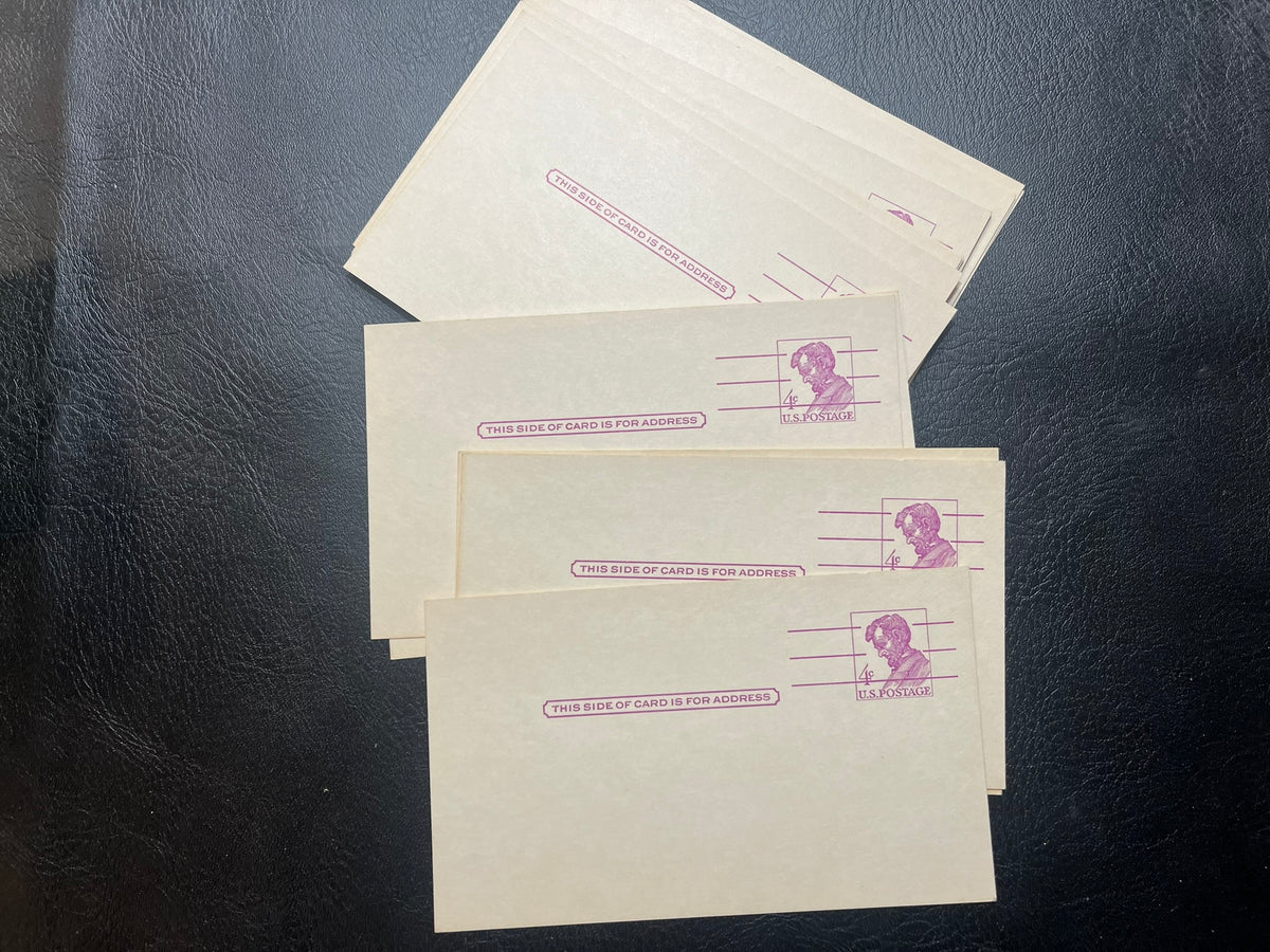 UX48      20 - 4c Lincoln Postal Cards. New condition
