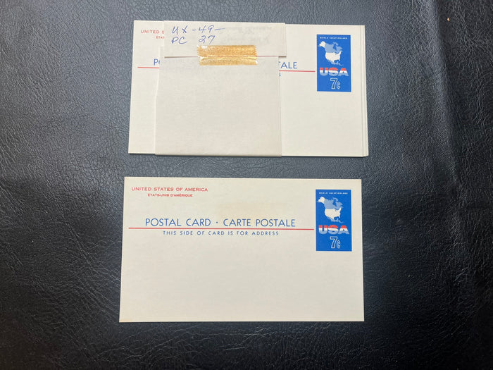 UX49    7 - 7c World Vacationland Postal Cards. New condition.