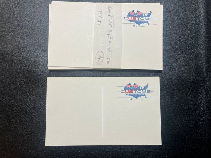 UX50    colleciton of 25 -    4c U.S.Customs Postal Cards. New condition.