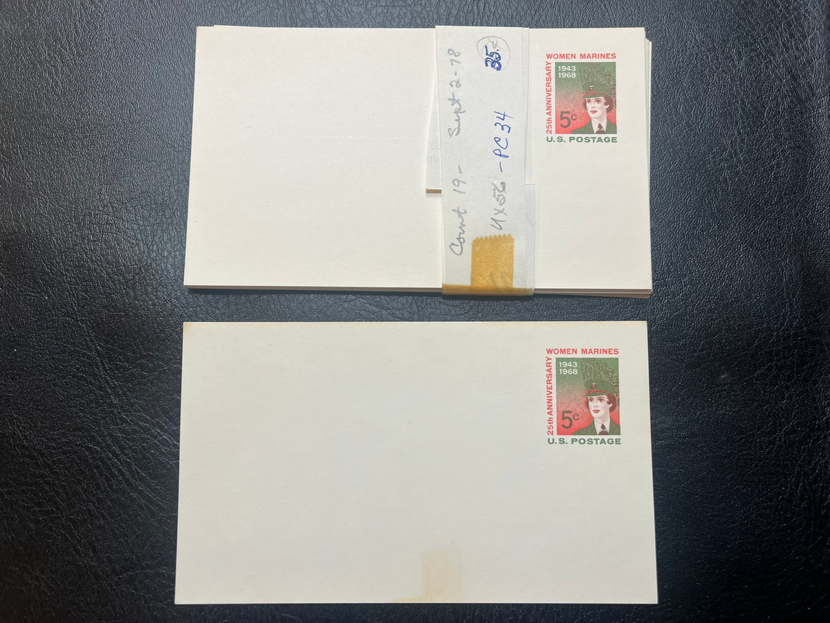 UX56   Collection of 19 -   5c Women Marines Postal Cards. New condiiton.