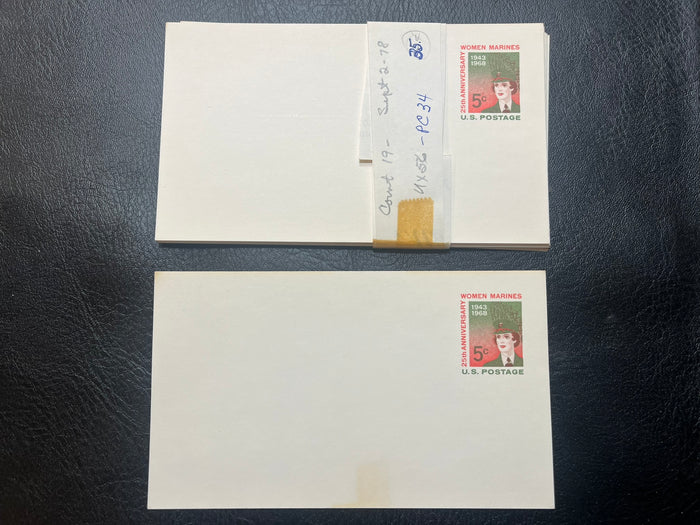 UX56   Collection of 19 -   5c Women Marines Postal Cards. New condiiton.
