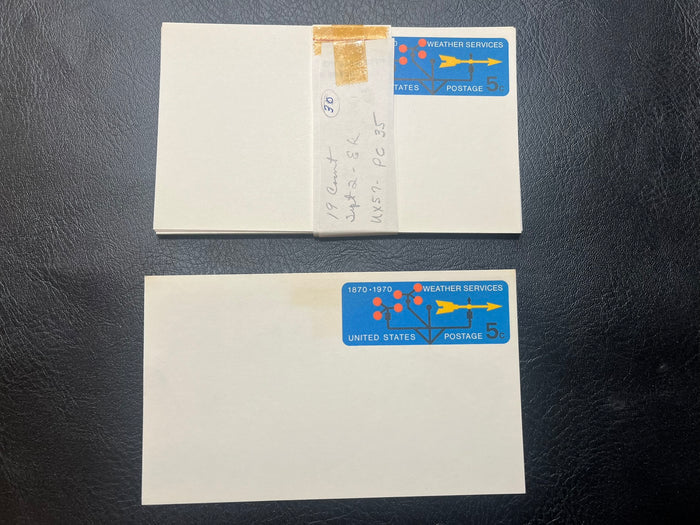 UX57      Collection of 18 5c Weather Services Postal Card s. New condition.