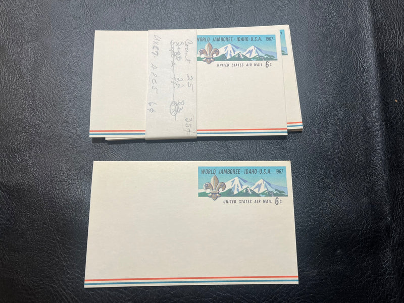 UXC7    Collection of 23 -  6c World Jamboreee - Idaho . Air Mail Postal Card