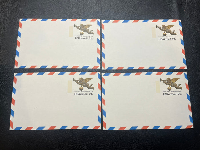 UXC16     Collection of  4 - 21c Air Mail Postal Cards - Weather Vane. New condition.