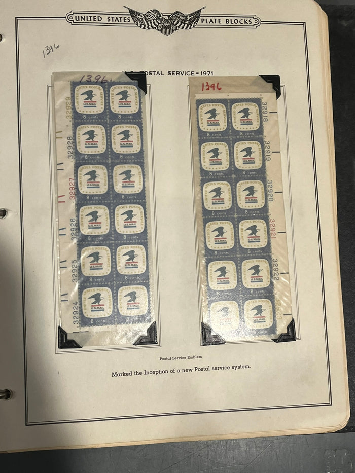 8c Postal Service Plate Blocks