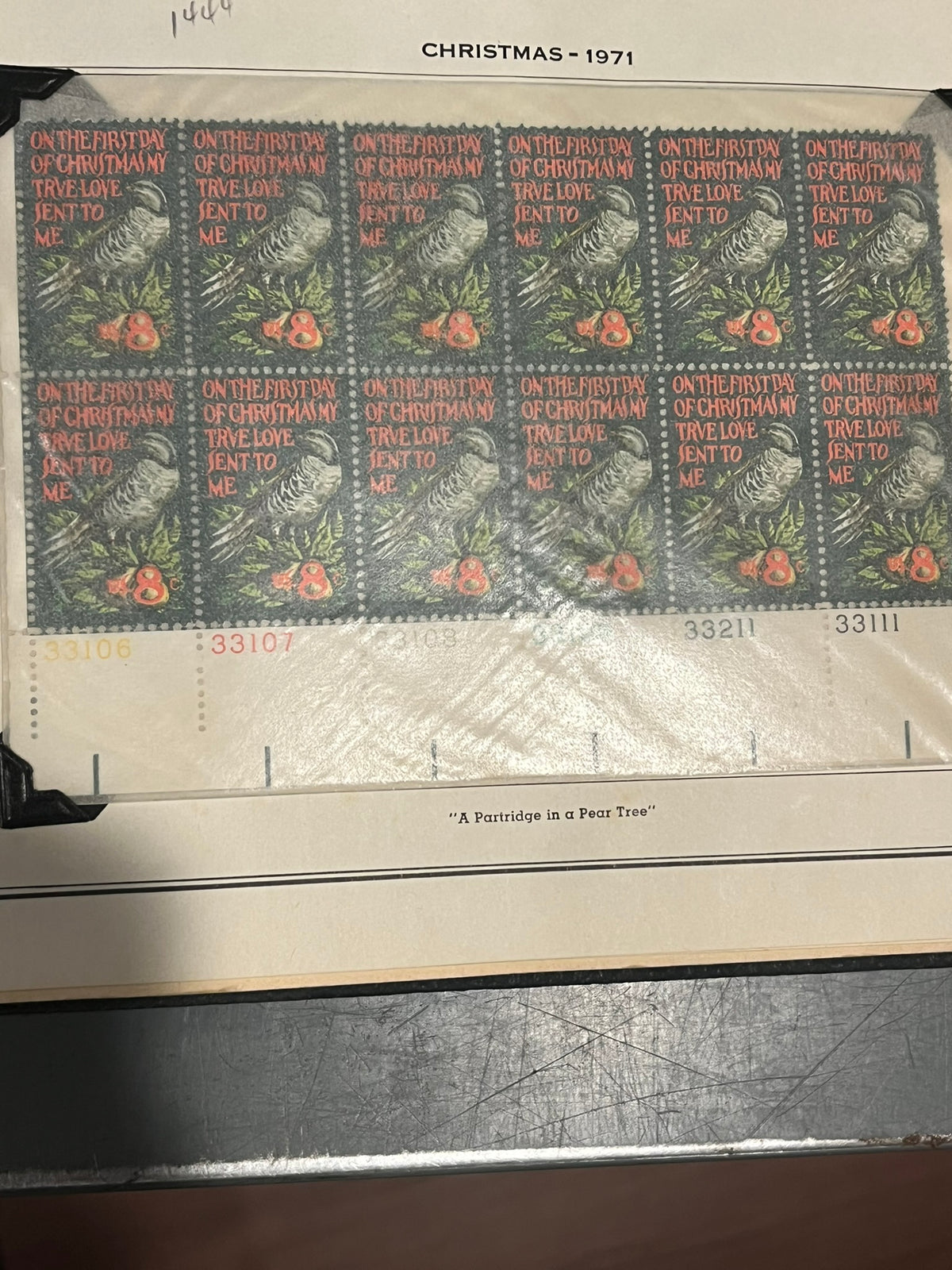 Christmas 1971 Plate Block