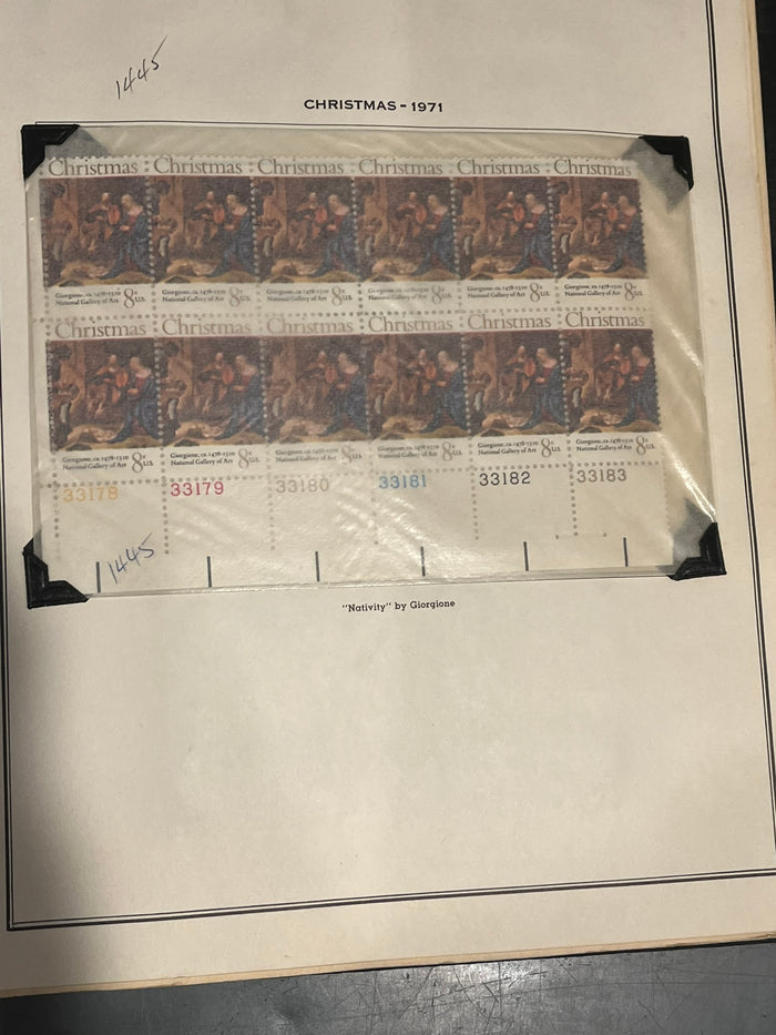 8c Christmas 1971 Plate Block