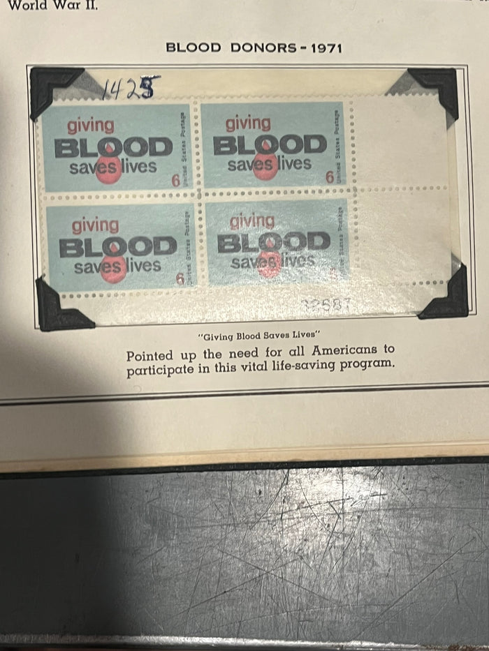 6c Blood Donors Plate Block