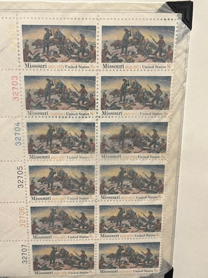 8c Missori Statehood Plate Block