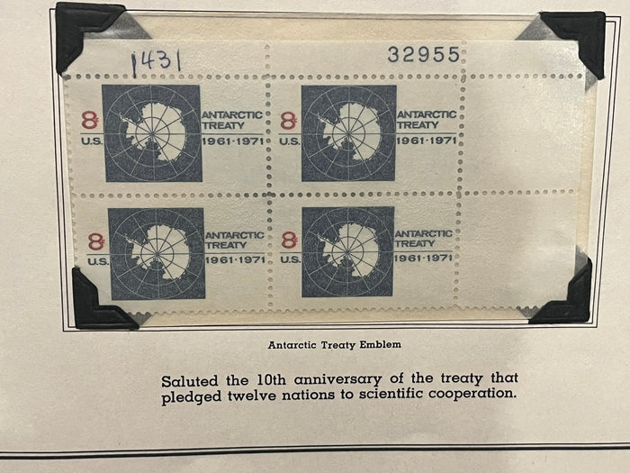 Antarctic Treaty 8c Plate Block