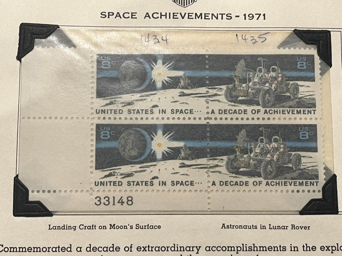 8c Space Achievement Plate Block