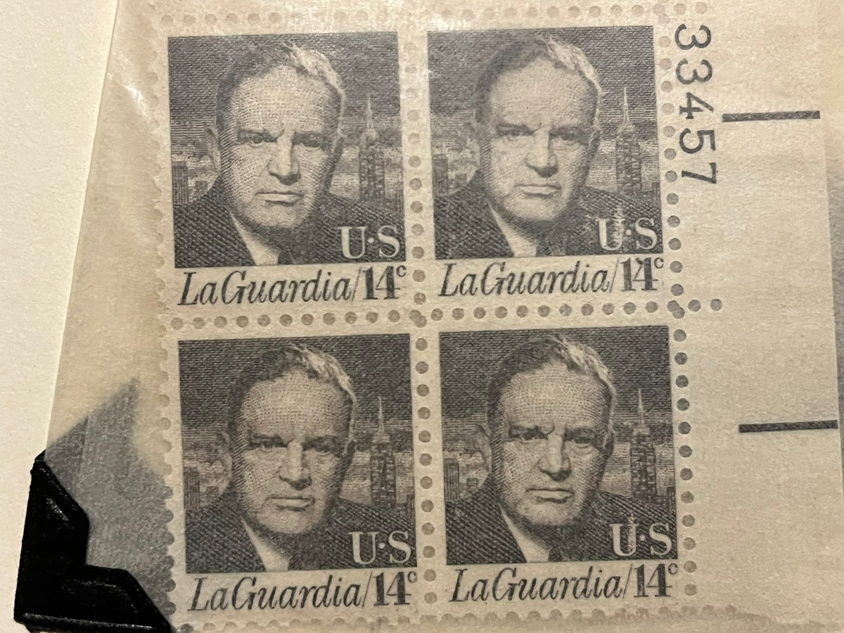 14c Fiorello LaGuardia Plate Block