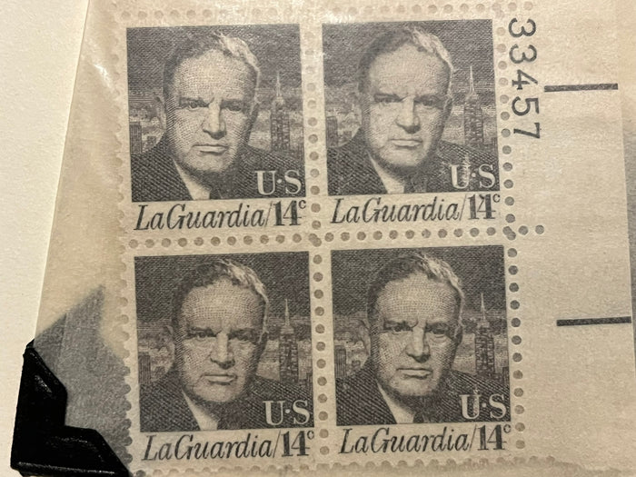 14c Fiorello LaGuardia Plate Block